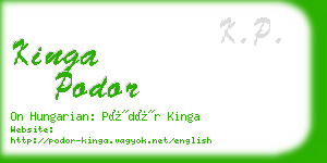 kinga podor business card